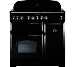 RANGEMASTER  Classic Deluxe 90 Electric Range Cooker - Black & Chrome